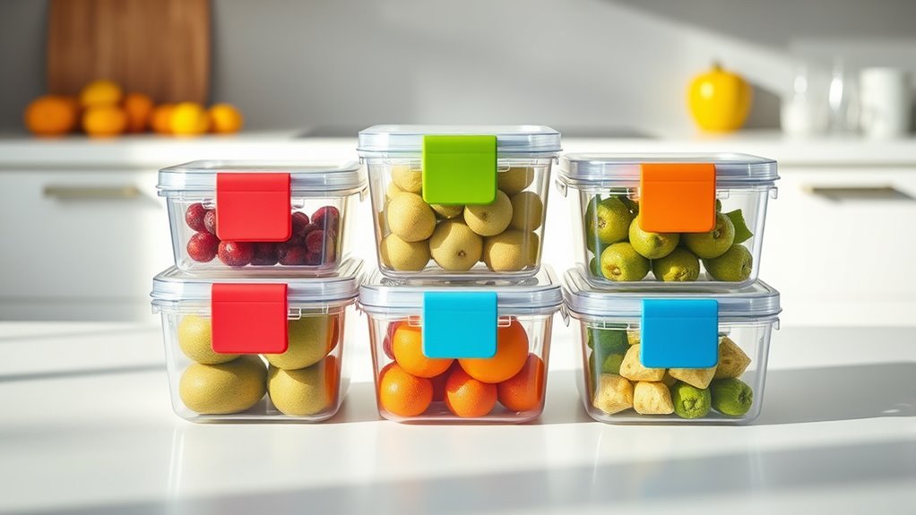 colorful leakproof food containers