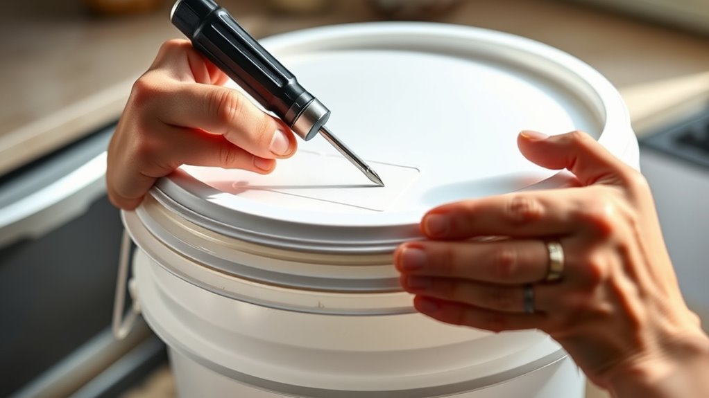 open food storage buckets easily