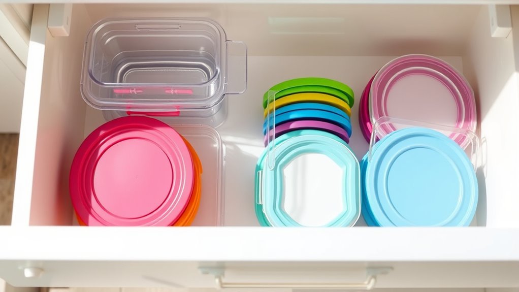 separate lids from containers