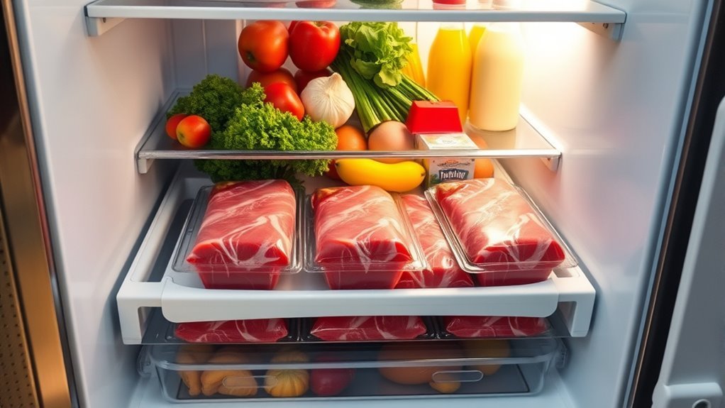 store raw meat safely below