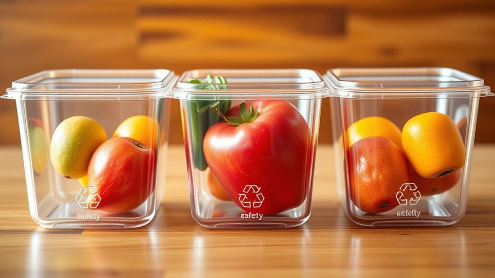 three food grade plastics